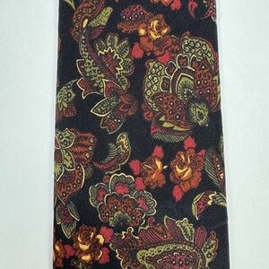 Vitaliano Pancaldi Tie Silk Floral Paisley Vintage Black Red Green